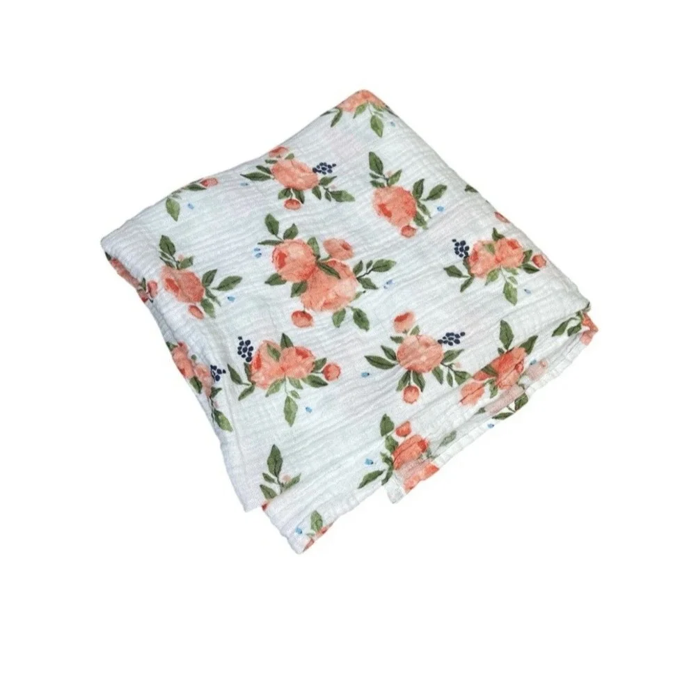 Little Unicorn Cotton Muslin Baby Changing Pad Cover &‎ Swaddle Watercolor Roses